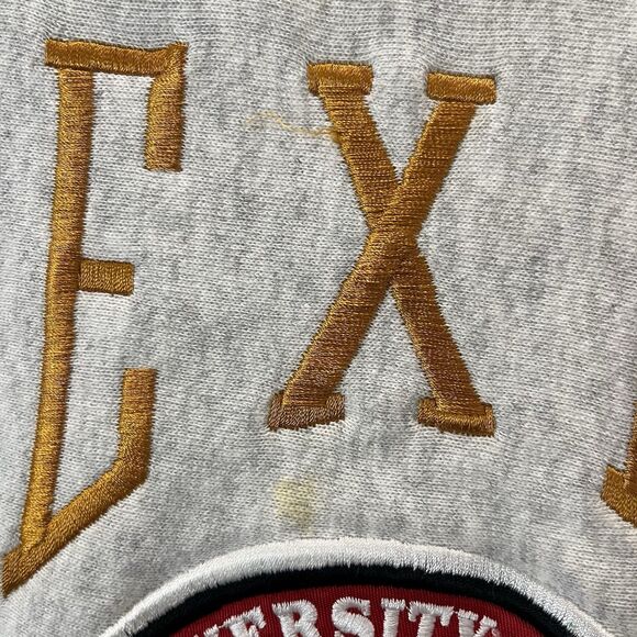 VTG Legends Athletic University of Texas UT Embroidered Ringer Sweatshirt Size L - Picture 2 of 11